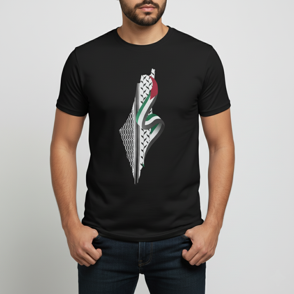 Palestine Map Keffiyeh T-Shirt