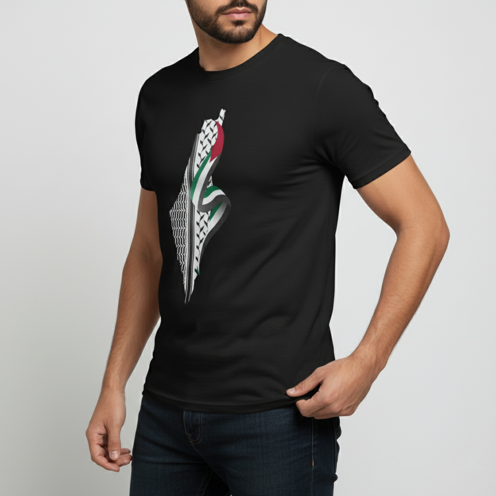 Palestine Map Keffiyeh T-Shirt