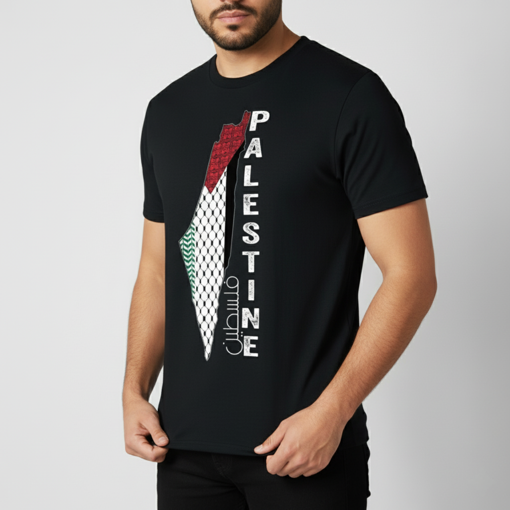 Palestine Map Keffiyeh T-Shirt