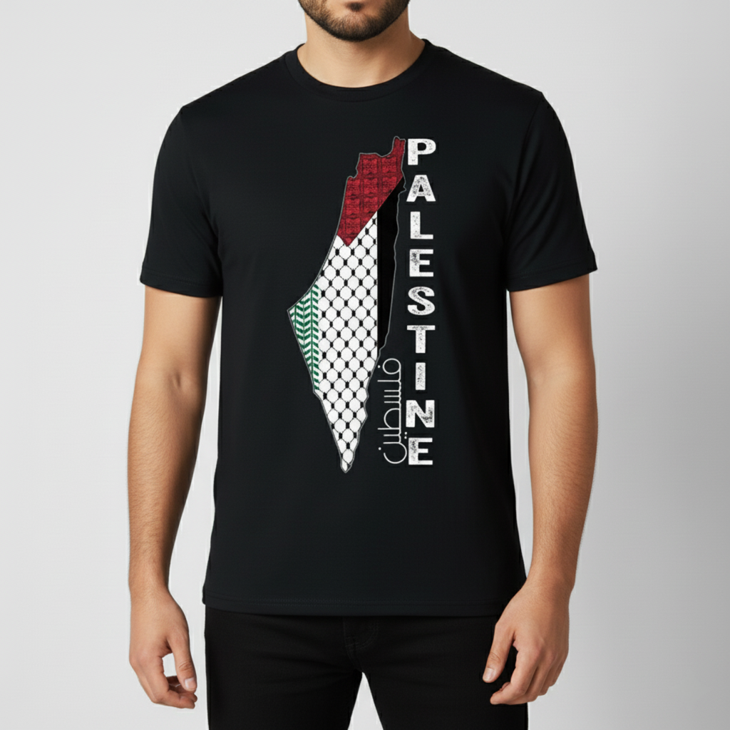 Palestine Map Keffiyeh T-Shirt