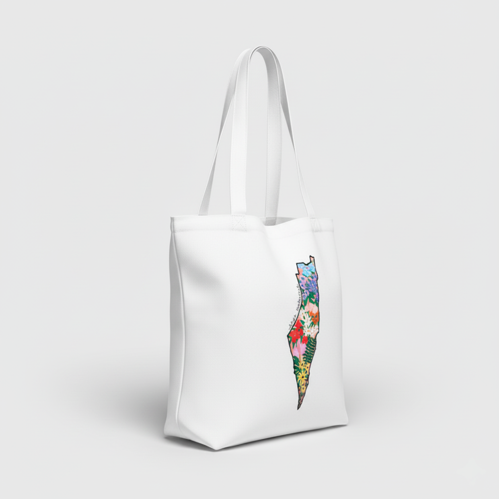 Floral Palestine Tote Bag