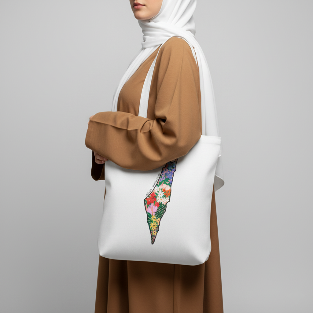 Floral Palestine Tote Bag