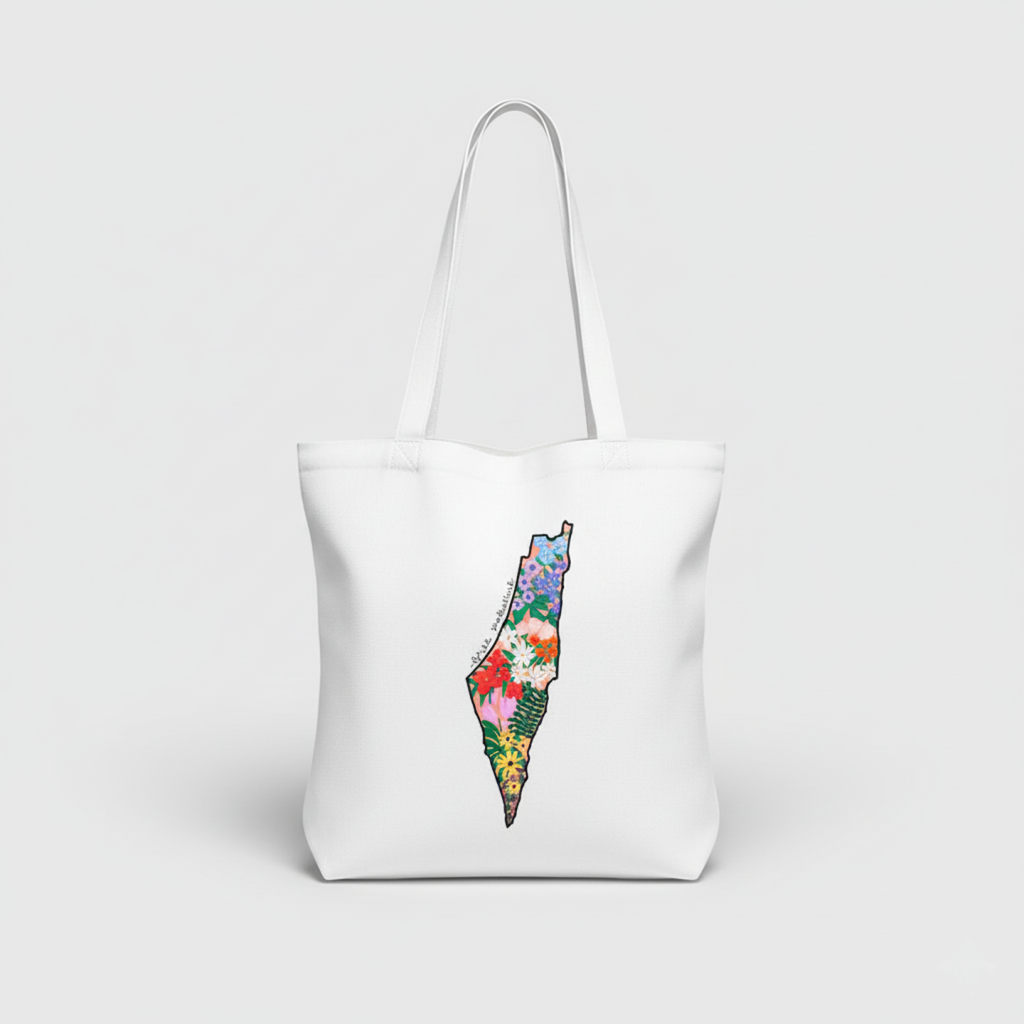 Floral Palestine Tote Bag